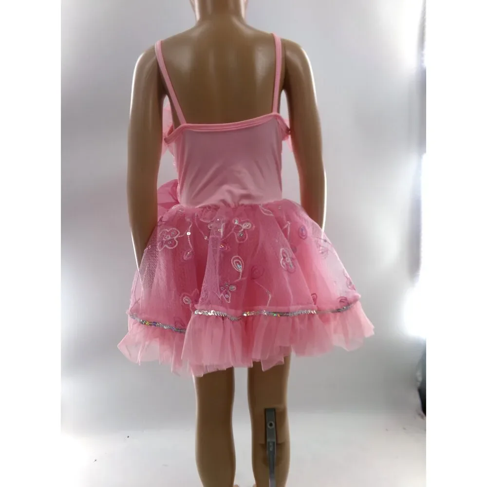 Pre-Owned Dance Costume Small Child Pink Curtain Call Ballet Embroidered Tutu